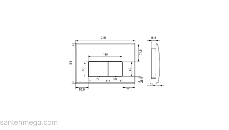 Клавиша смыва универсальная чёрный матовый Optima Home IDDIS OPH10B0i77. Фото