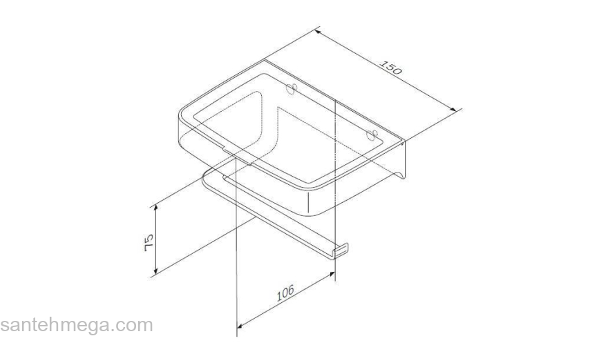 Держатель для туалетной бумаги с коробкой AM.PM Inspire 2.0 A50A341500 для ванной комнаты. Фото