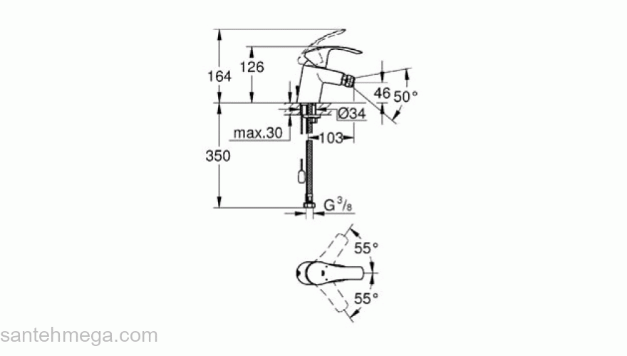 Смеситель для биде GROHE Eurosmart 2015 32927002. Фото