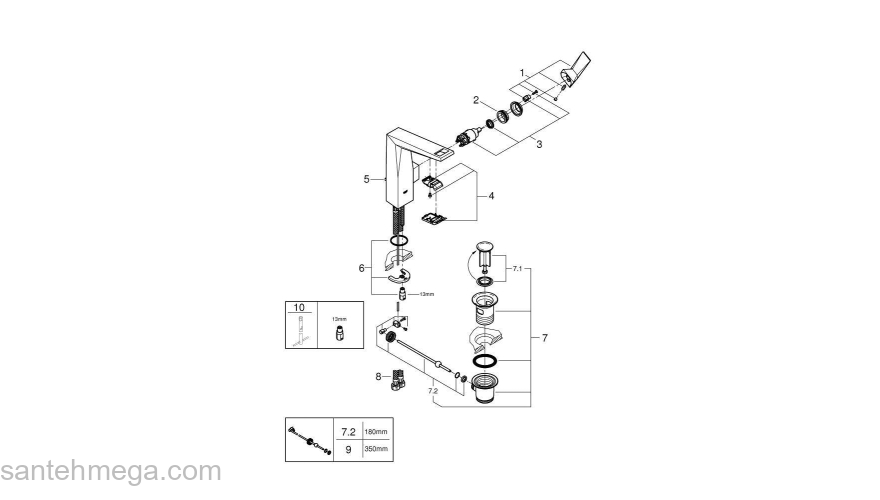 Смеситель для раковины Grohe Allure Brilliant 23109000. Фото