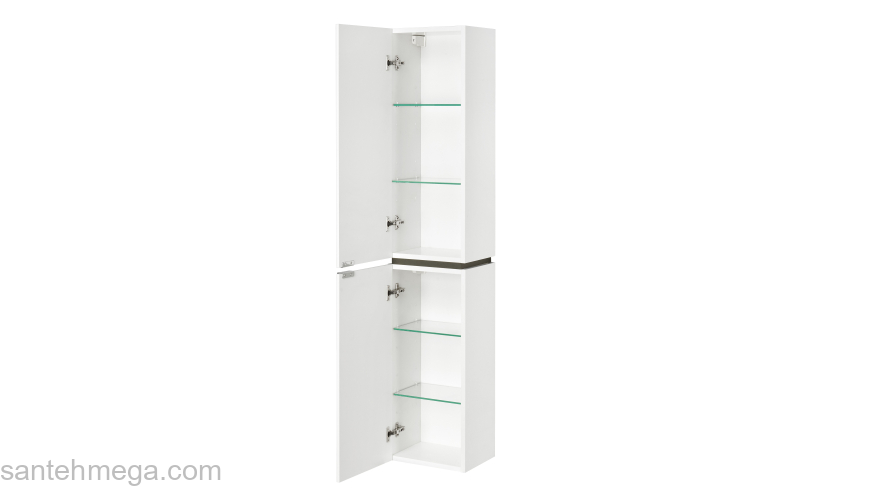 Шкаф-колонна AQUATON Скай 30 Белый Глянцевый/Серый Кашемир 1A238603SY01L левая. Фото