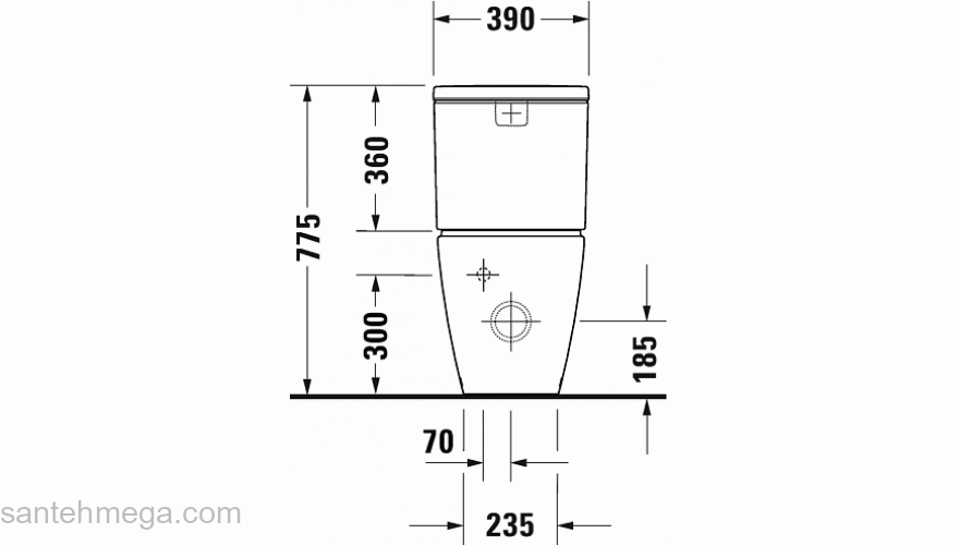 Унитаз напольный под бачок DURAVIT D-Neo Rimless 2002090000. Фото