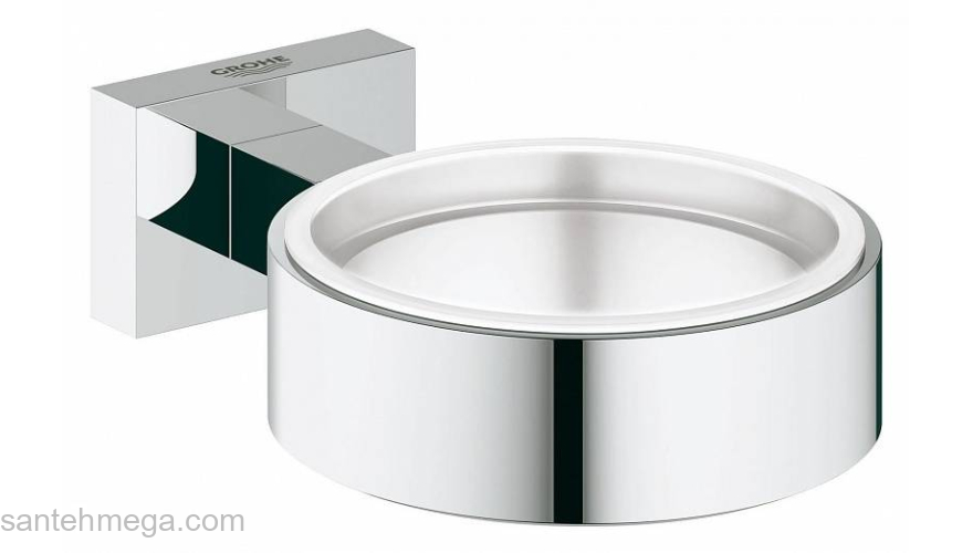 Держатель для стакана или мыльницы GROHE Essentials Cube 40508001 для ванной комнаты. Фото