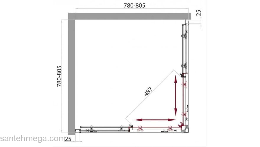 Душевой угол BELBAGNO Sela SELA-A-2-80-C-Cr. Фото