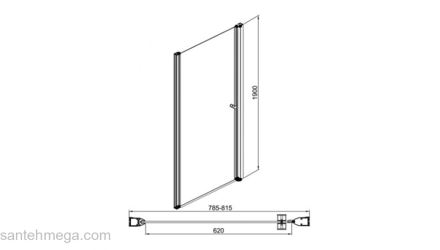 Душевая дверь SOLE Enter 80. Фото