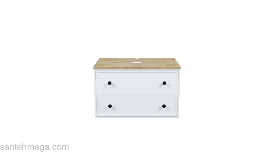 Тумба подвесная со столешницей МДФ дуб верона 80 см белый матовый Torr IDDIS TOR80WVi95K подход. столеш-ца. OPH80BVi89. Фото