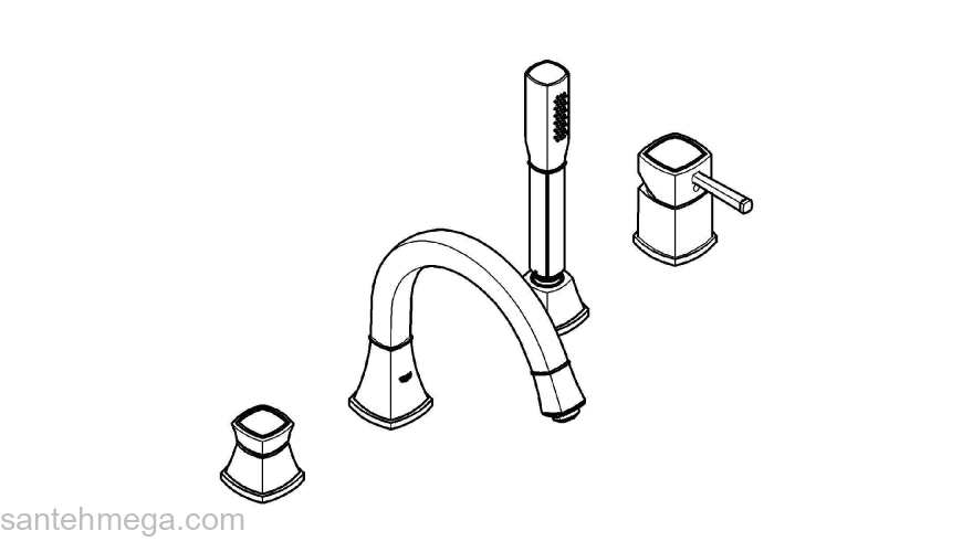 GROHE 19936DA0 Grandera Смеситель однорычажный для ванны на 4 отвесртия. Фото