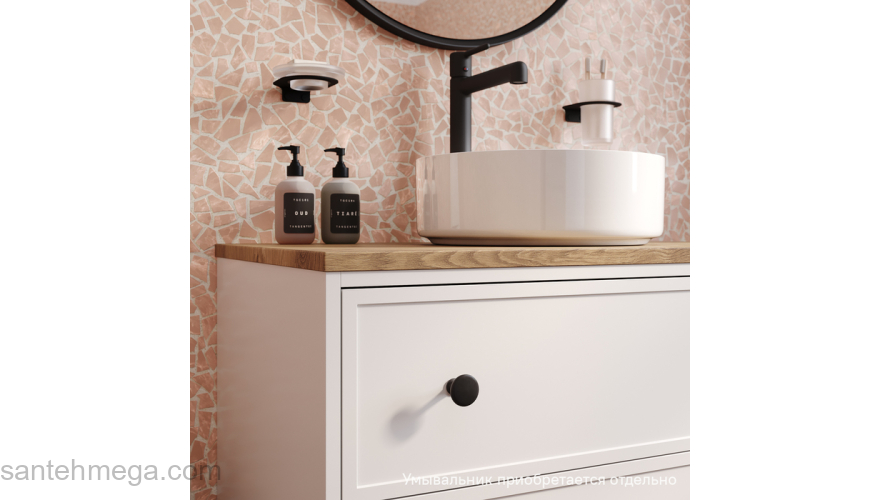 Тумба подвесная со столешницей МДФ дуб верона 80 см белый матовый Torr IDDIS TOR80WVi95K подход. столеш-ца. OPH80BVi89. Фото