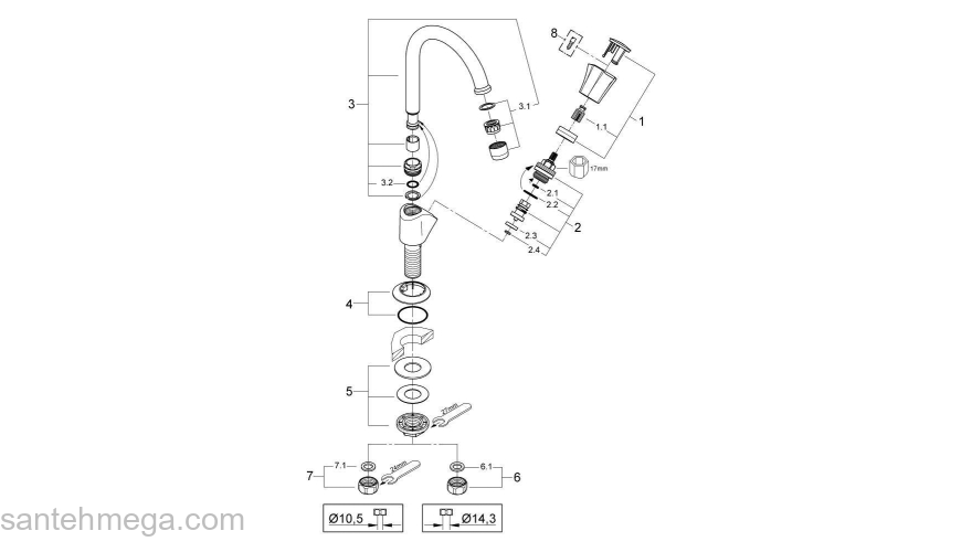 GROHE 20393001 Costa L Вертикальный вентиль. Фото