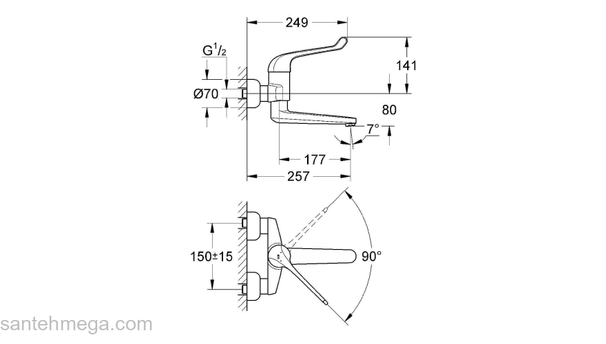 Смеситель для раковины GROHE Euroeco Special 32793000. Фото