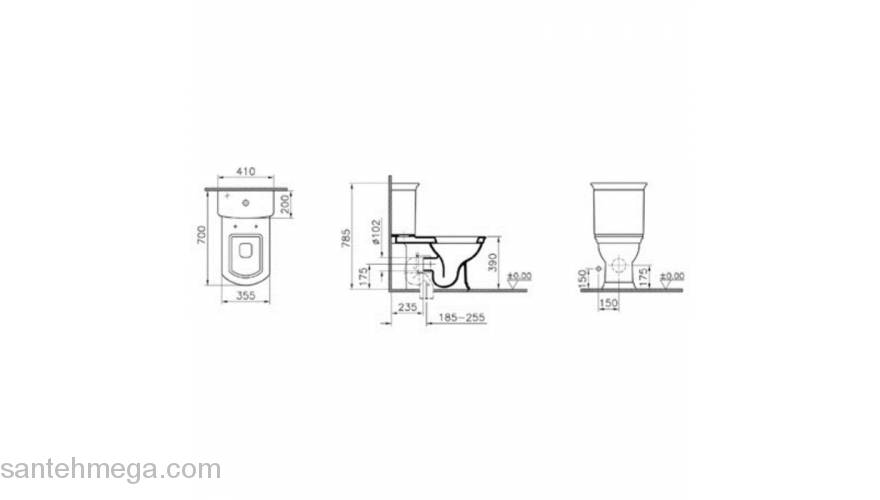 Унитаз напольный Vitra Serenada 9722B003-7204. Фото