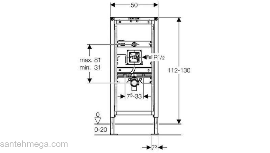 Монтажный элемент для писсуара GEBERIT Duofix 111.689.00.1. Фото