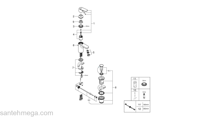 Смеситель для раковины Grohe Eurosmart Cosmopolitan 3282500E. Фото