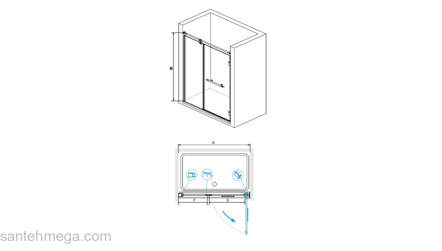 Душевая дверь RGW VISCOUNT VI-01 02040110-18 100 см. Фото
