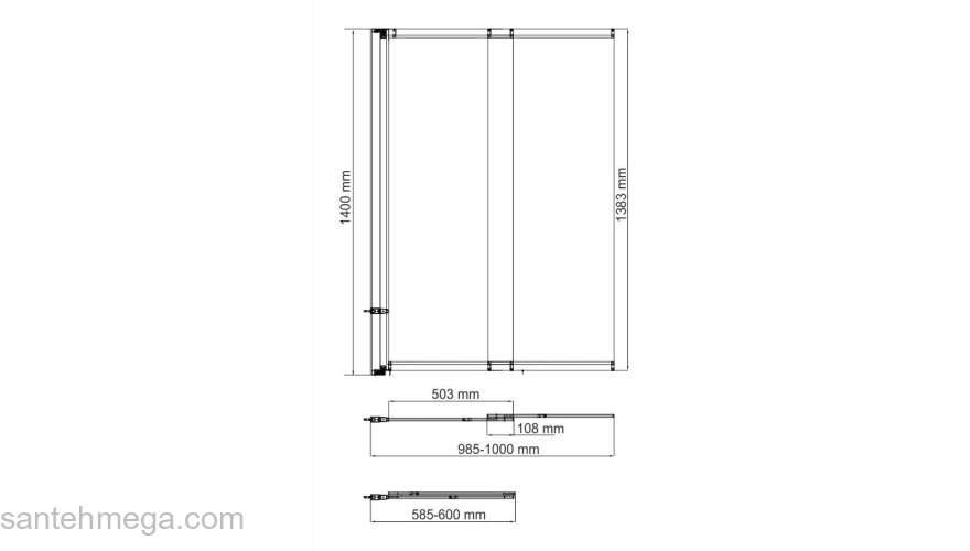 Стеклянная шторка на ванну WASSERKRAFT Main 41S02-100 WasserSchutz. Фото