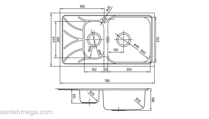 Кухонная мойка IDDIS Arro ARR78PZi77K. Фото