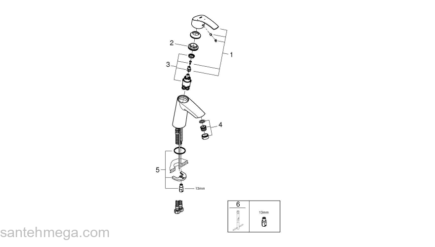 Смеситель для раковины GROHE Eurosmart 2339510E. Фото