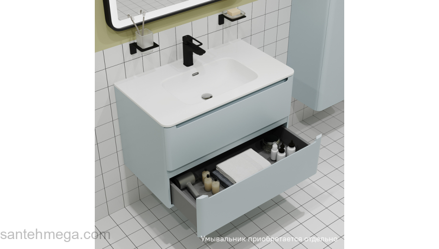 Тумба подвесная 80 см голубой Edifice IDDIS EDI80B0i95  подходит умыв. 0108000i28. Фото