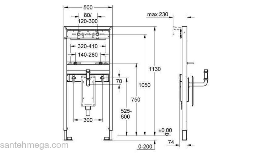 Инсталляция для раковины GROHE Rapid SL 38625001. Фото