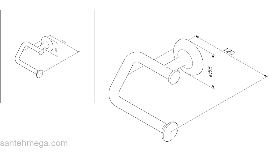 Держатель для туалетной бумаги без крышки AM.PM Like A8034100 для ванной комнаты. Фото