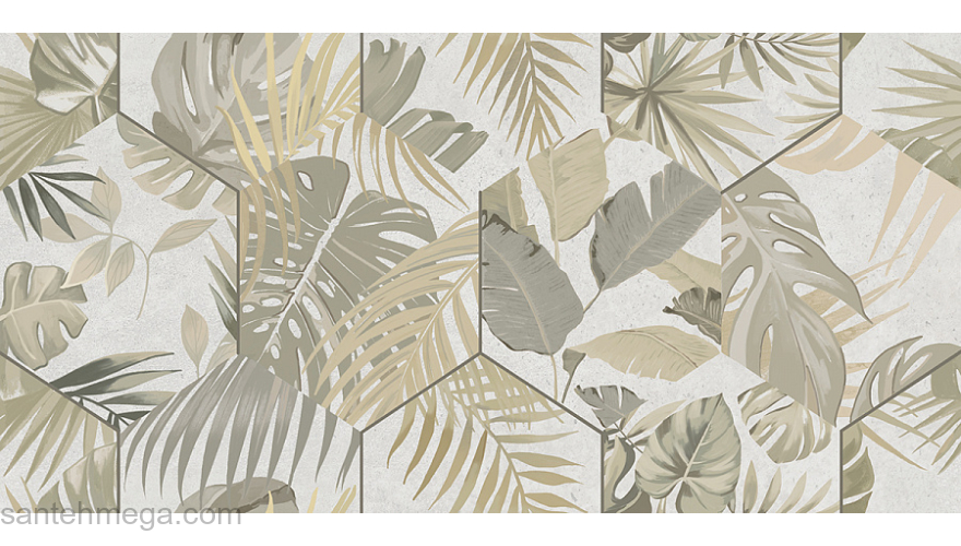 Azori 508001101 Плитка облицовочная Grunge 315х630 grey geometry. Фото