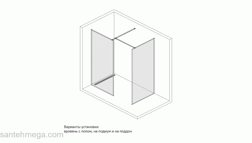 Душевая перегородка IDDIS Walk In Slide 120х195 SLI8CS2i23