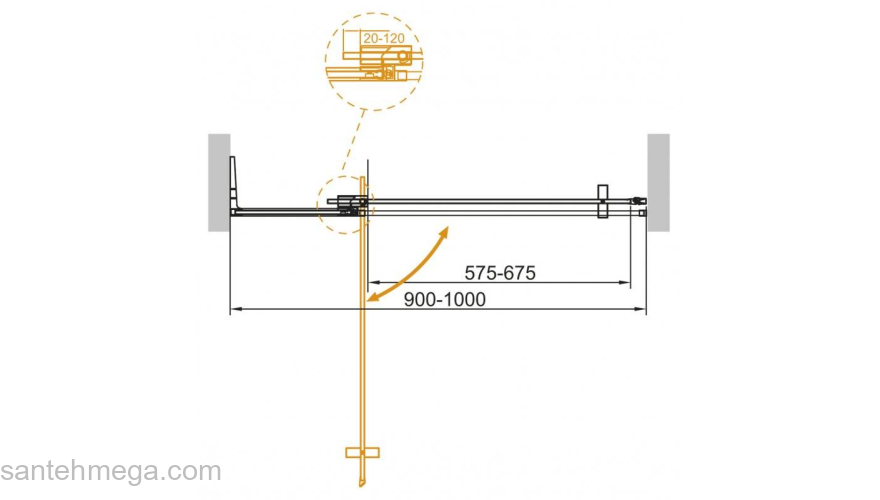 Душевая дверь CEZARES Slider SLIDER-B-1-90/100-C-Cr. Фото