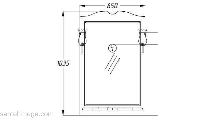 Зеркало OPADIRIS Клио 65 белый. Фото