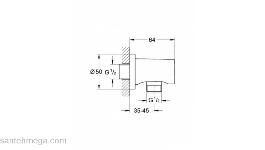 Шланговое подсоединение GROHE Rainshower 27076LS0. Фото