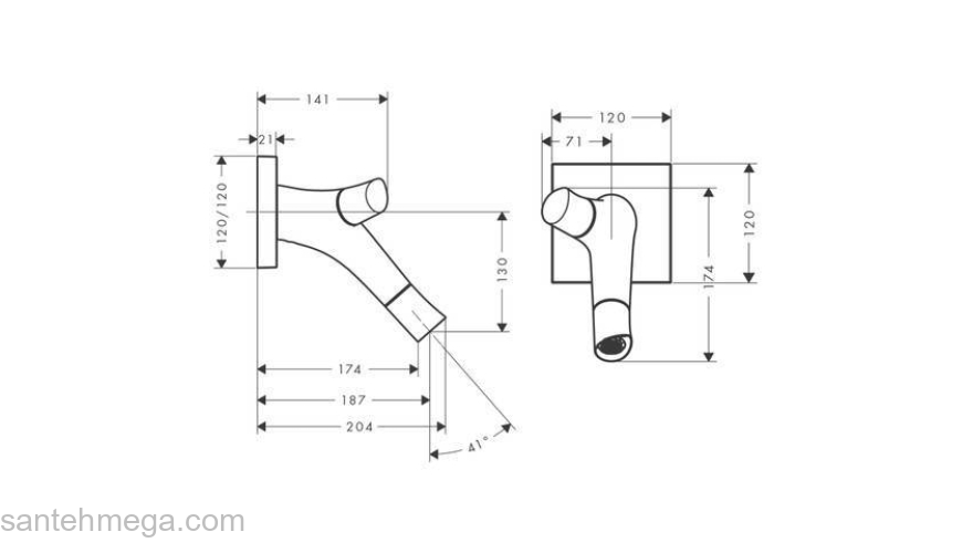 Смеситель для раковины AXOR Starck Organik 12015000 (внешняя часть). Фото