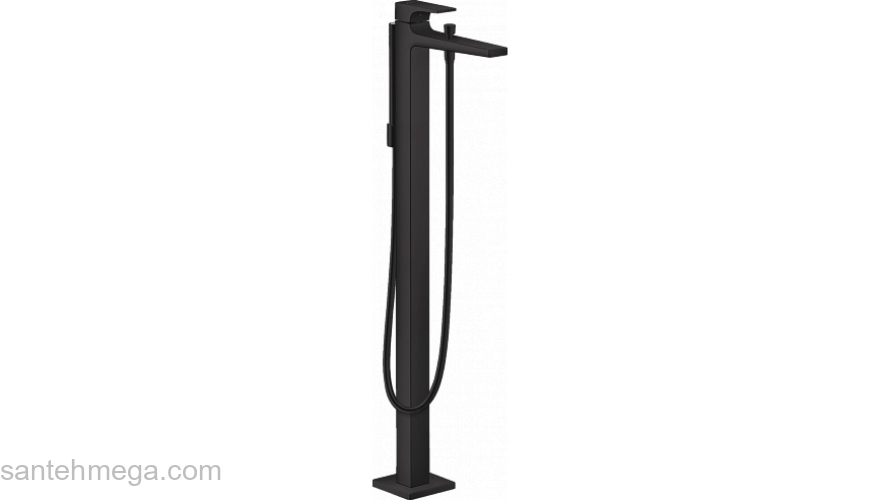 Смеситель Hansgrohe Metropol для ванны напольный, с рычаговой рукояткой 32532670, матовый черный. Фото