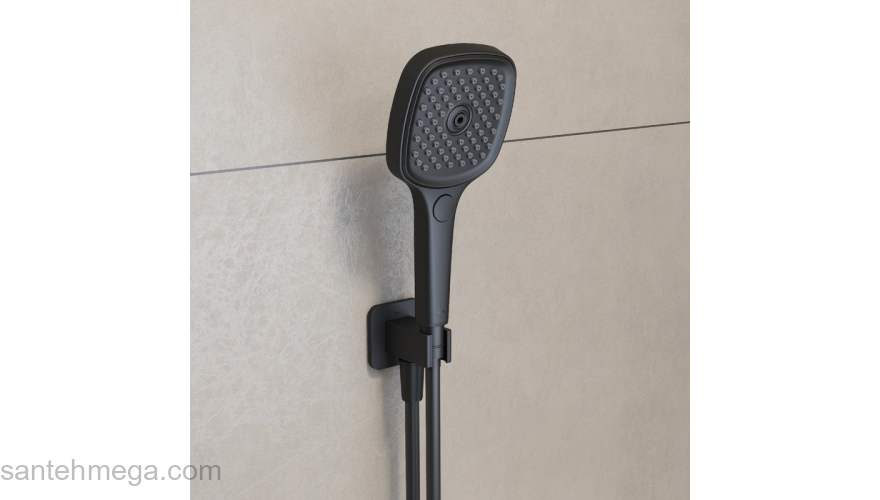 Выход для душа с держателем латунь черный матовый Slide IDDIS SLI60BBi62. Фото