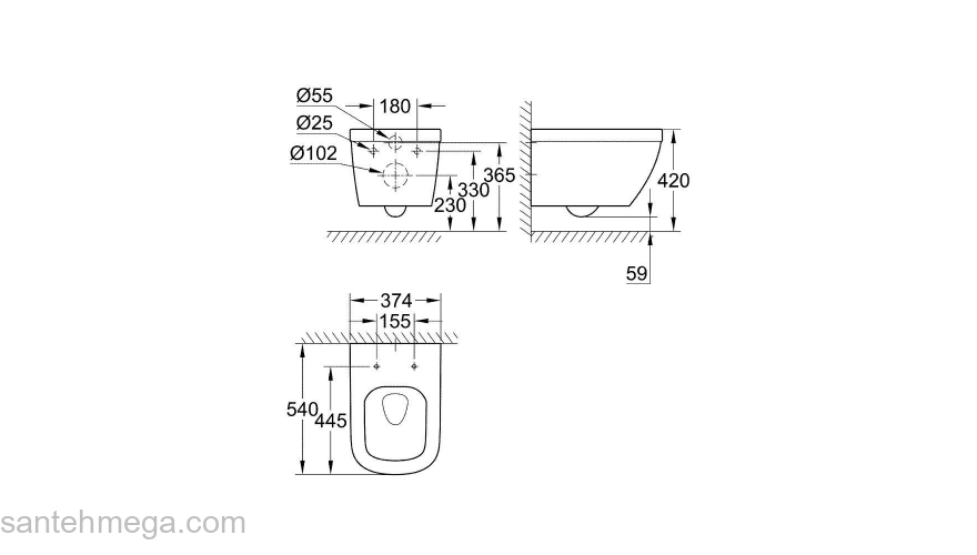 Унитаз подвесной GROHE Euro Ceramic 39328000. Фото