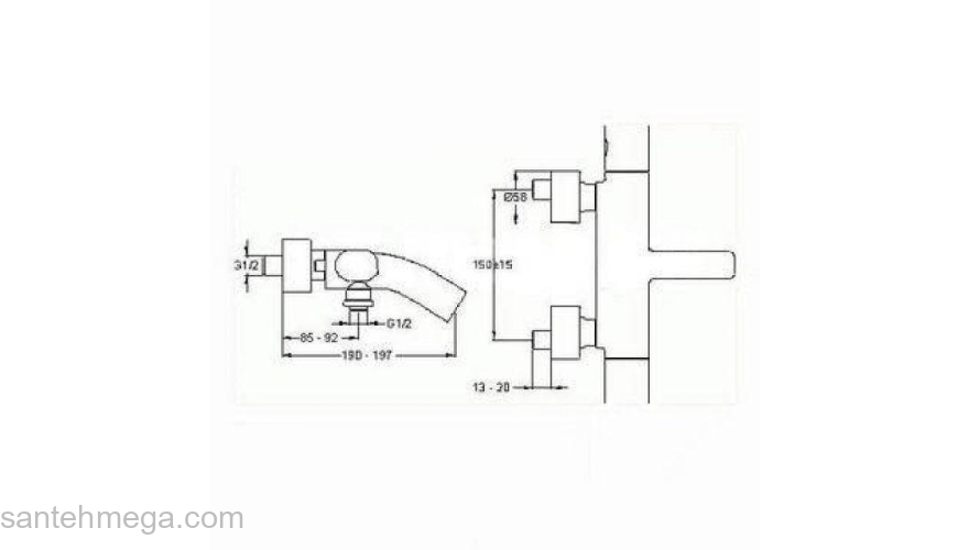 Смеситель термостатический для ванны JACOB DELAFON Talan E10089RU-CP. Фото