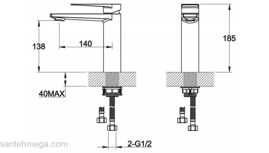 Смеситель для раковины BELBAGNO Carie CAR-LVMA-CRM. Фото
