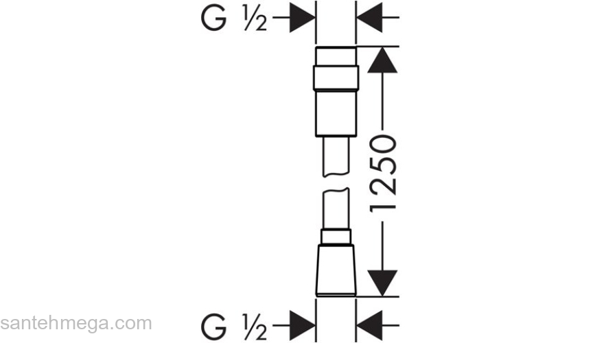 Шланг для душа Hansgrohe Isiflex 1.25м с регулировкой напора воды 28249000. Фото