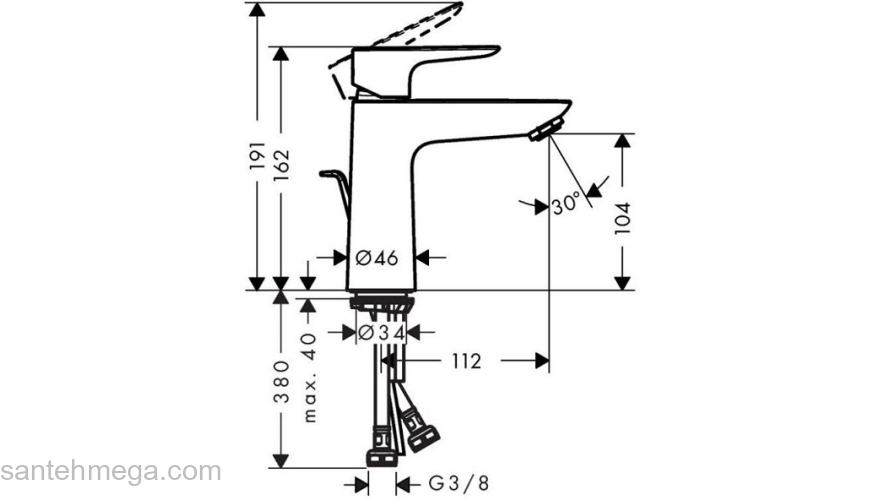 Смеситель для раковины Hansgrohe Talis E 71710700 белый. Фото