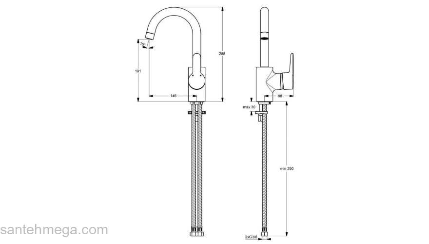 Смеситель для раковины IDEAL STANDARD Connect B9933AA. Фото