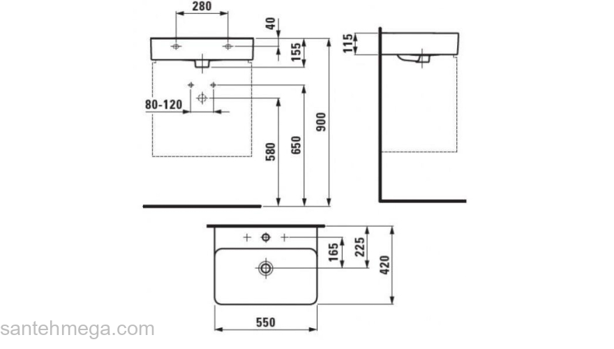 Раковина накладная LAUFEN Val 55х42 8.1028.2.000.104.1. Фото