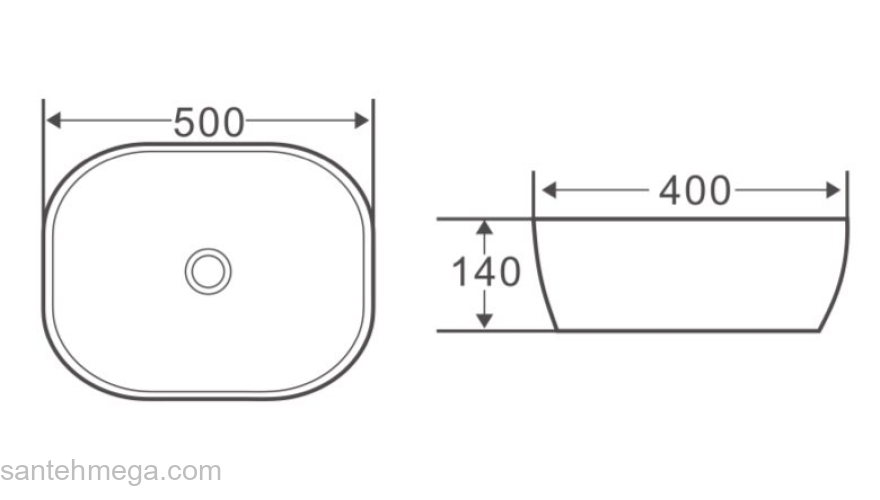 Раковина накладная BELBAGNO 50х40 BB1302-H301 черная матовая. Фото