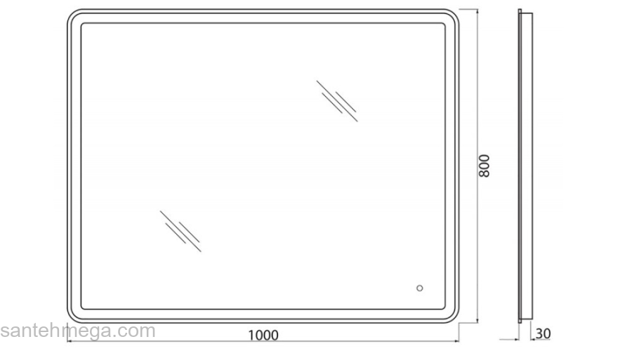 Зеркало с встроенным светильником и сенсорным выключателем BELBAGNO SPC-MAR-1000-800-LED-TCH. Фото