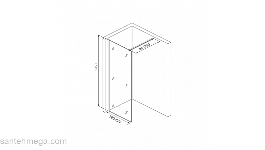 Душевая перегородка IDDIS Walk In Slide 80х195 SLI8CS8i23