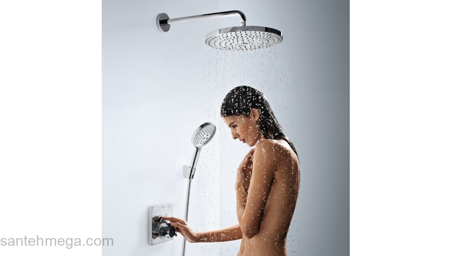 Термостат с двумя запорными вентилями Hansgrohe ShowerSelect 15763000. Фото