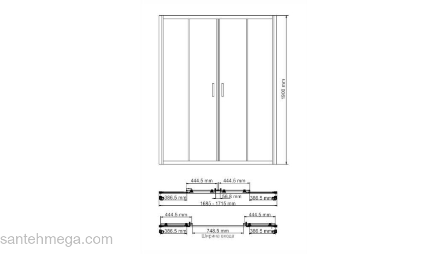 Душевая дверь WASSERKRAFT Lippe 45S09 Душевой уголок. Фото