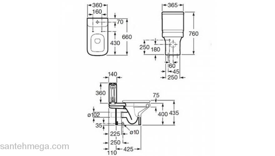Унитаз напольный ROCA Dama-N 342787000. Фото