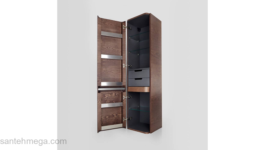 Шкаф-пенал подвесной 40 см, левый, орех AM.PM Sensation M30CHL0406NF. Фото