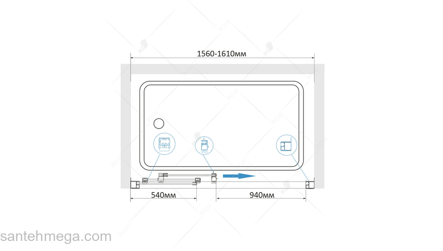 Шторка на ванну RGW SCREENS SC-41 04114116-11 160 см. Фото