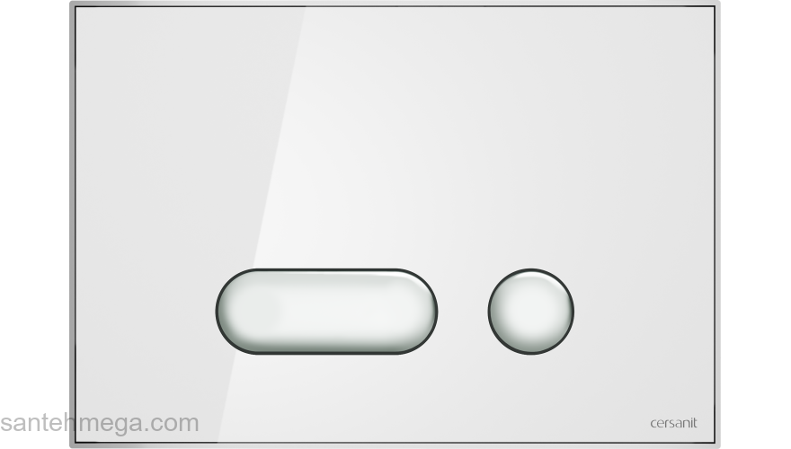 CERSANIT Кнопка INTERA пластик белый универсальная BU-INT/Wh. Фото