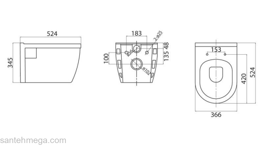 Унитаз подвесной безободковый BELBAGNO Loto BB070CHR. Фото