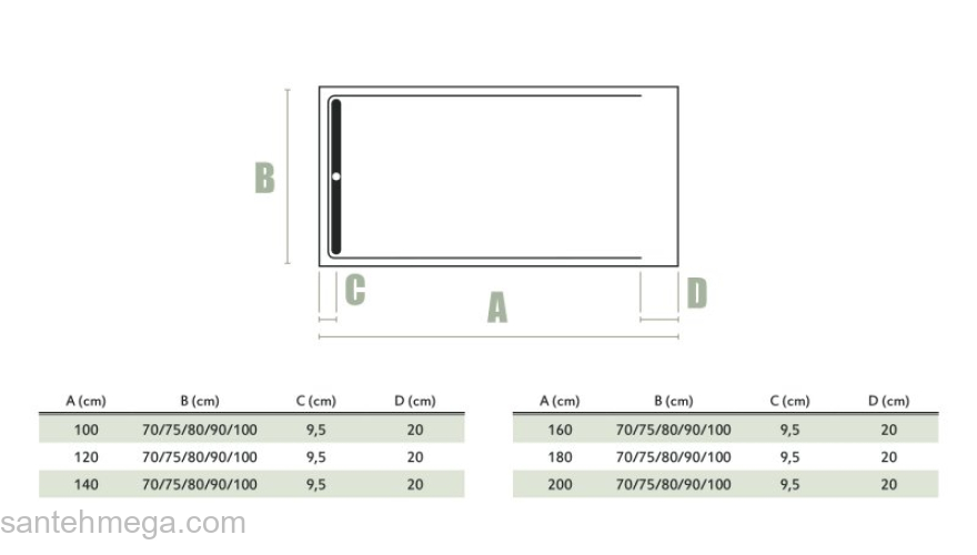 Душевой поддон ACQUABELLA COLLEZZIONI Duo Slate PLATO_DUO_90_SLATE_NEGRO_120x90. Фото